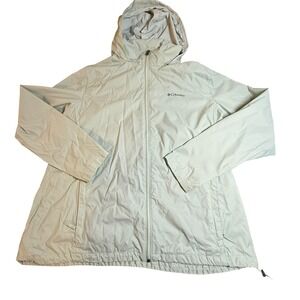 Columbia Switchback III Rain Jacket Womens 2X Sage Green Hooded Windbreaker